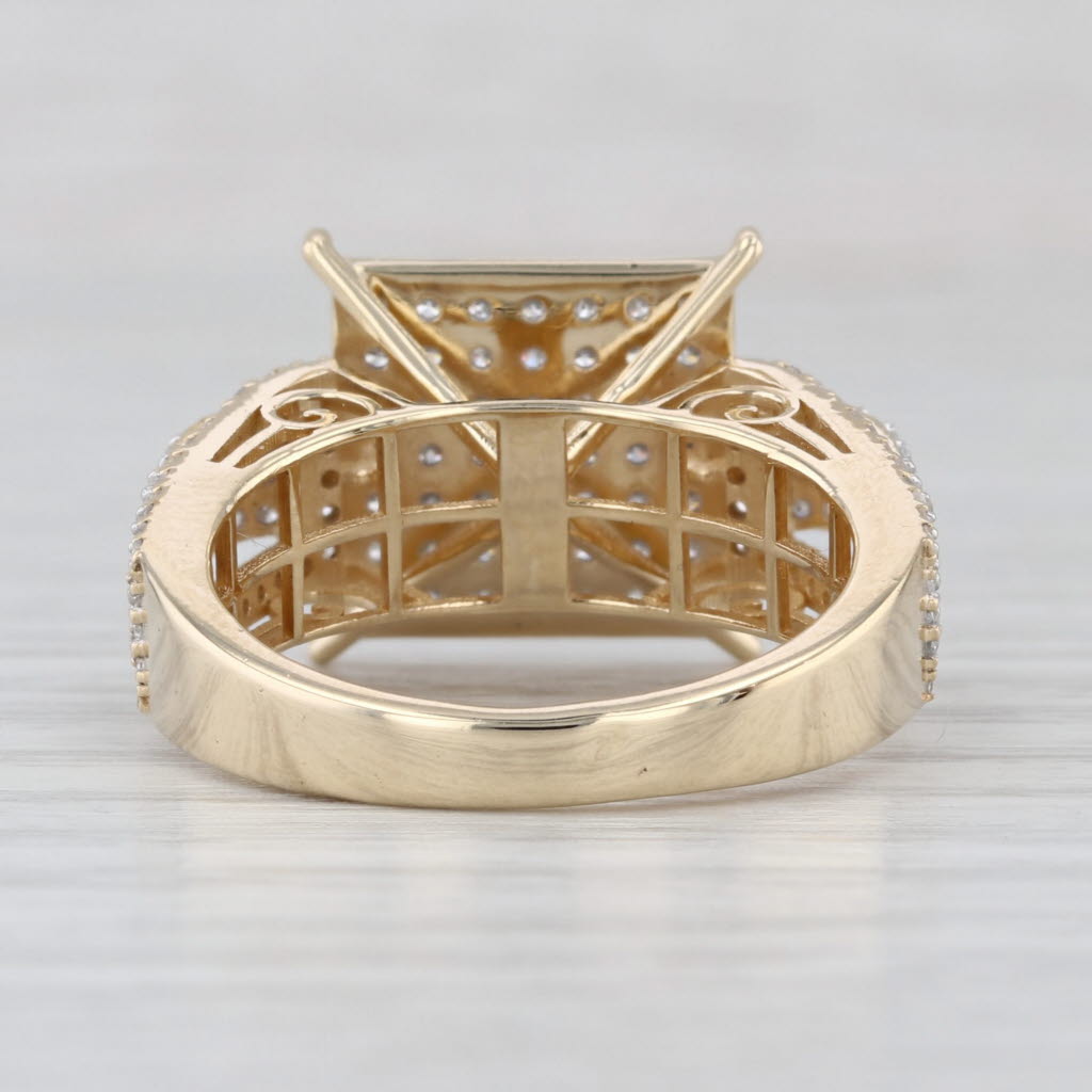 1.01ctw Pave Diamond Ring 10k Yellow Gold Size 8