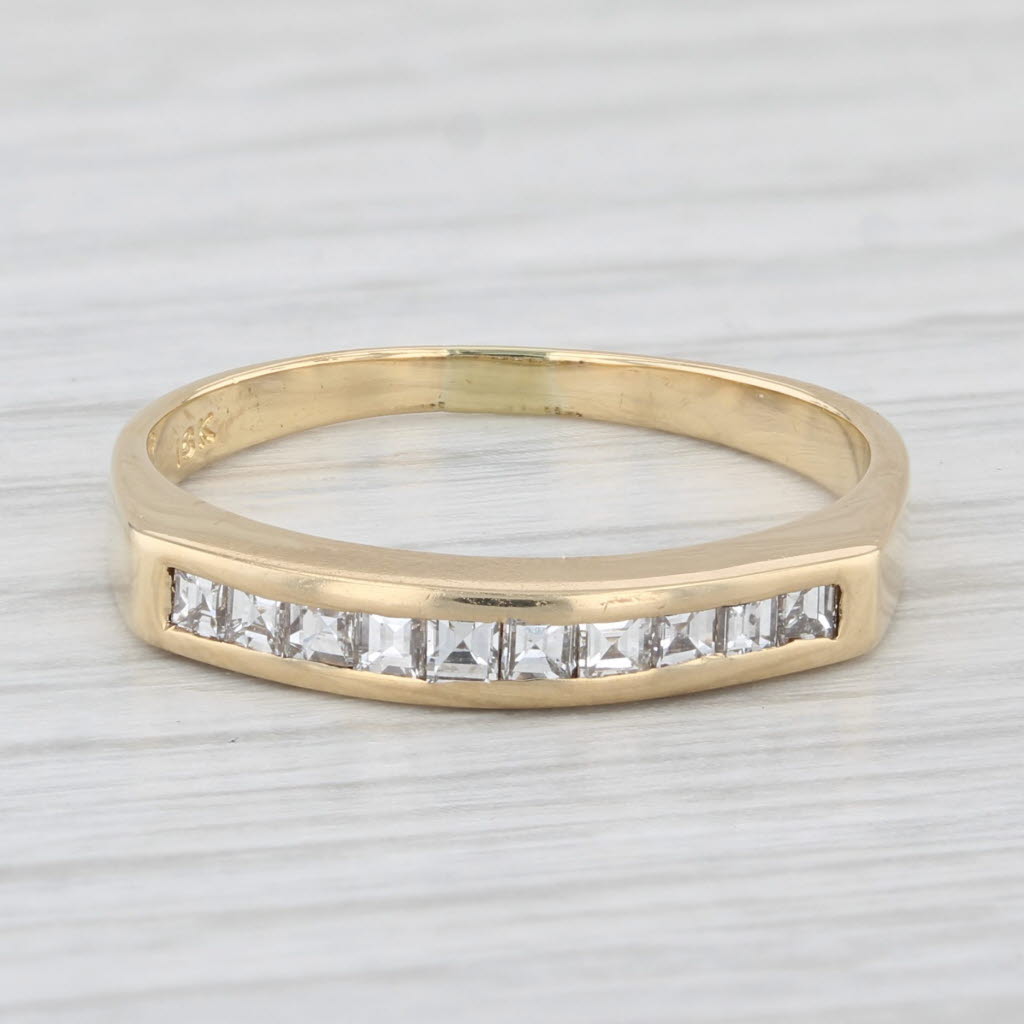 Light Gray 0.50ctw Diamond Wedding Band 18k Yellow Gold Size 7.5 Stackable Channel Set