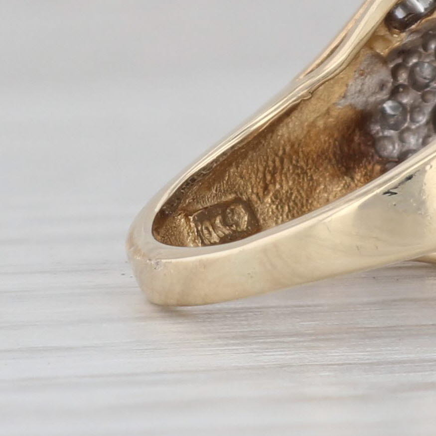 Gray 0.30ctw Diamond Cluster Bypass Ring 14k Yellow Gold Size 5.25