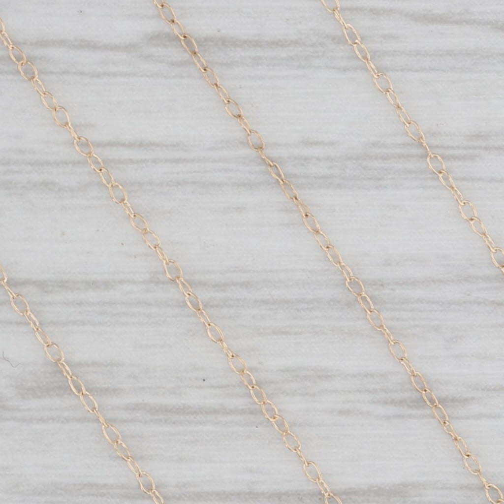 Light Gray Cultured Pearl Diamond Drop Pendant Necklace 14k Yellow Gold 16.5" Cable Chain