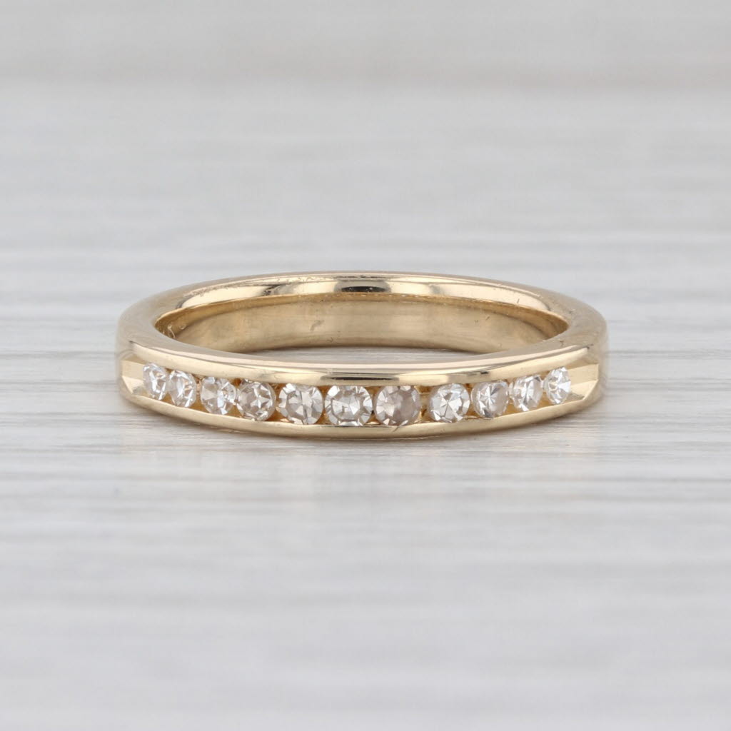 0.22ctw Diamond Wedding Band 14k Gold Size 6 Stackable Bridal Anniversary Ring