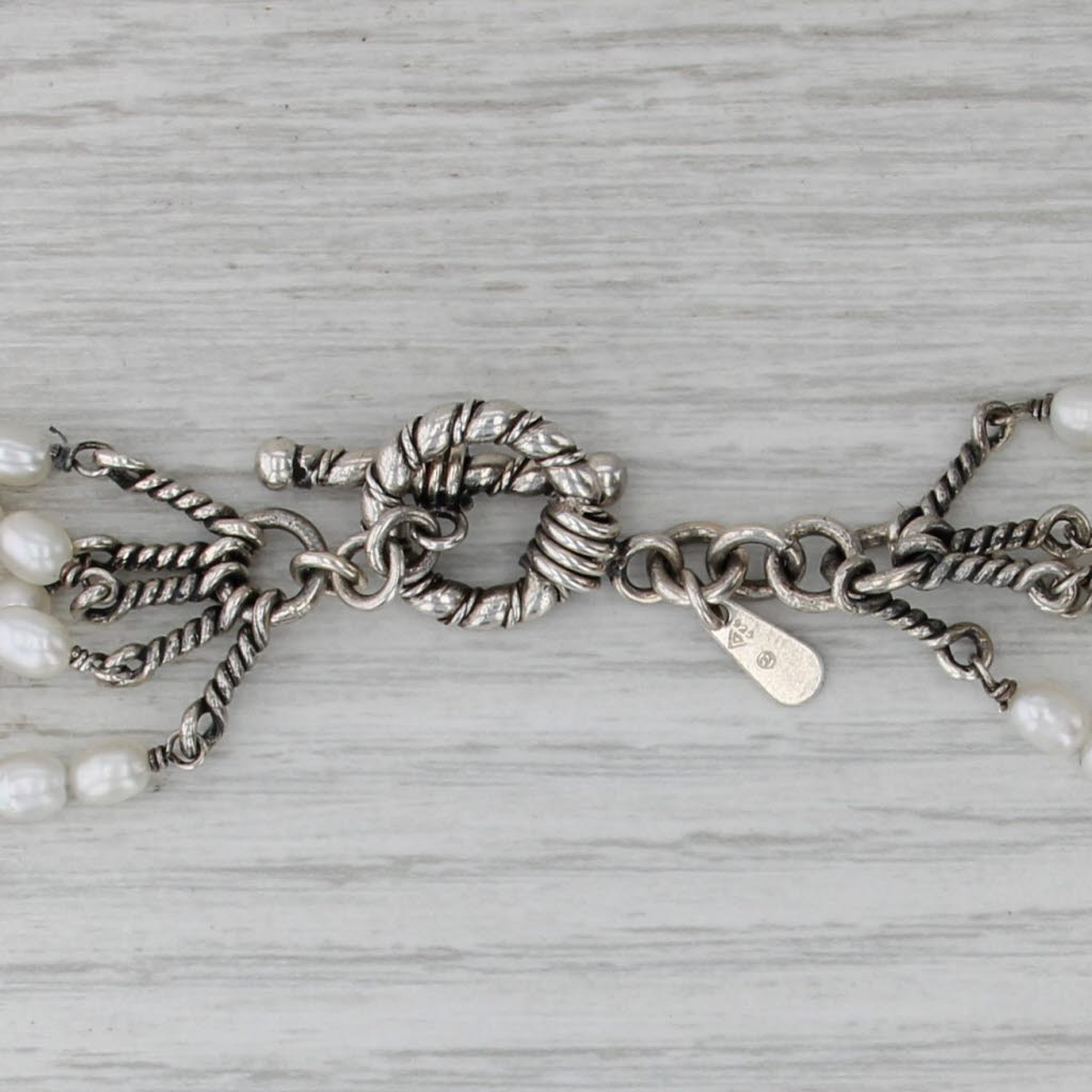 Silpada Cultured Pearl Multistrand Necklace Sterling Silver 16.5" N1214