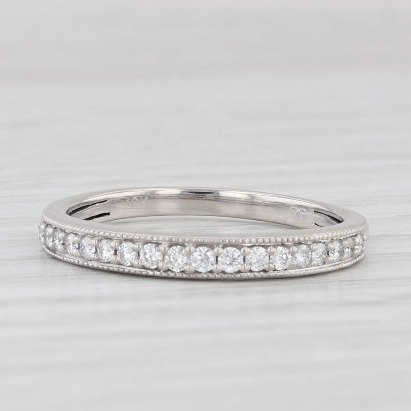 0.25ctw Diamond Wedding Band 10k White Gold Stackable Anniversary Ring Size 7.25