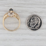 1.05ctw Marquise Blue Sapphire Diamond Ring 14k Yellow Gold Size 5.5