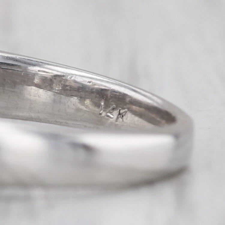 Vintage 2.47ctw Round Diamond Engagement Ring 14k White Gold Size 4.5