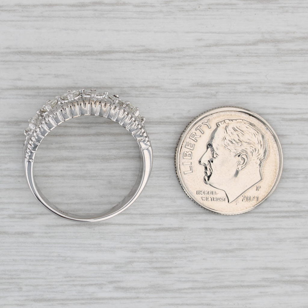 Gray 0.58ctw Princess Diamond Ring 14k White Gold Size 7.25 Band