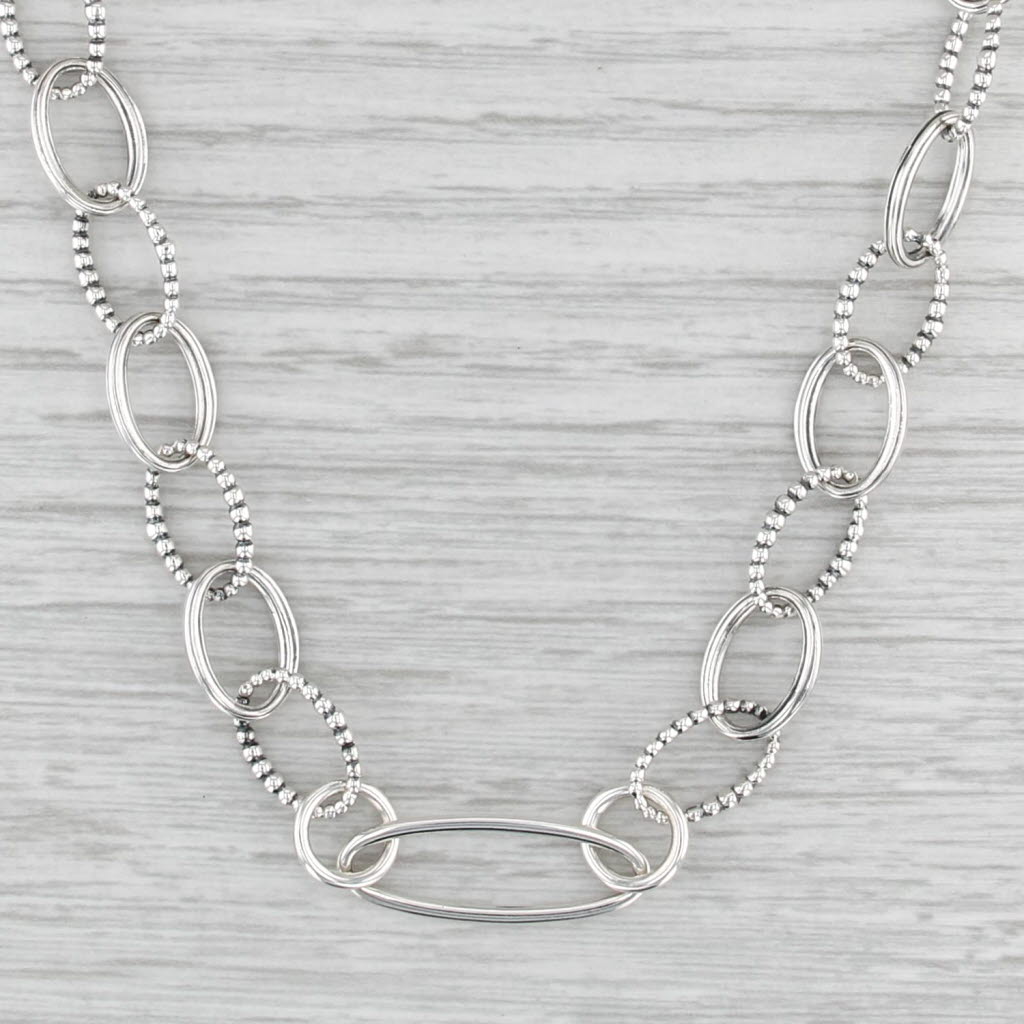 New Lagos Signature Caviar 20" 9.1mm Sterling Silver Cable Chain Lobster Clasp