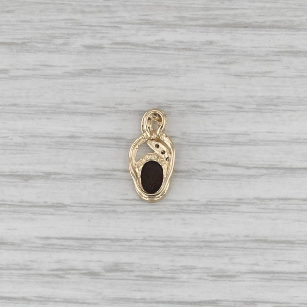 Opal Diamond Pendant 14k Yellow Gold Small Drop