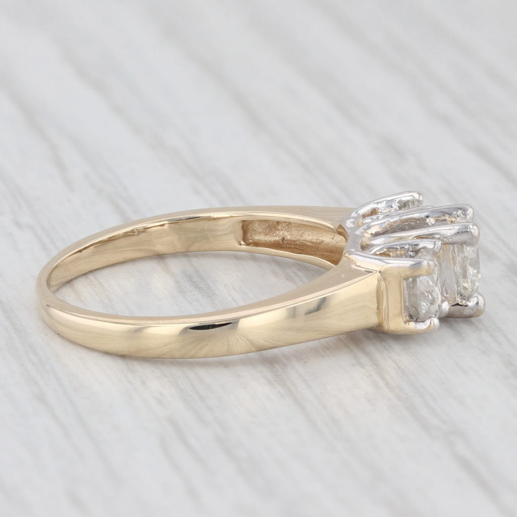 Light Gray 0.94 ctw 3-Stone Round Diamond Engagement Ring 14K Yellow Gold Size 6