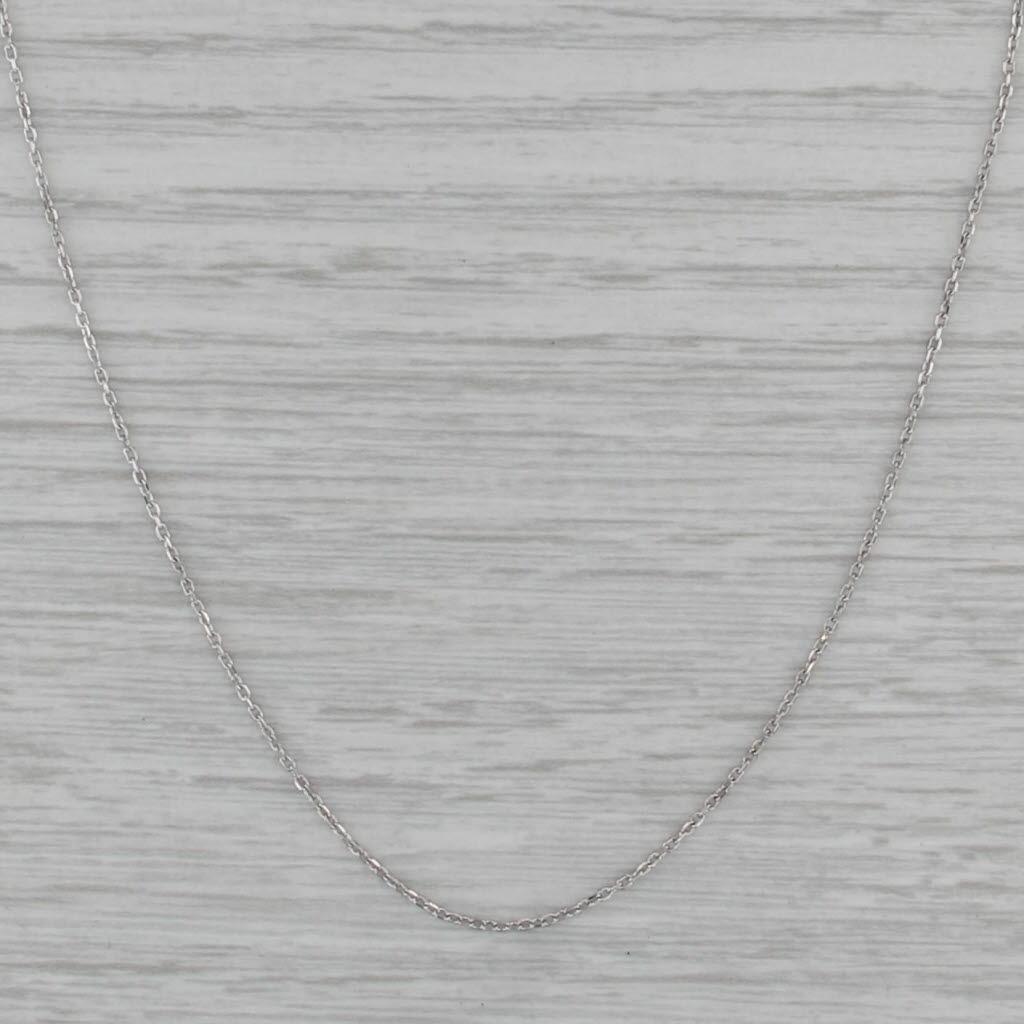 Cable Chain Necklace 14k White Gold 0.6mm 16-18.25"