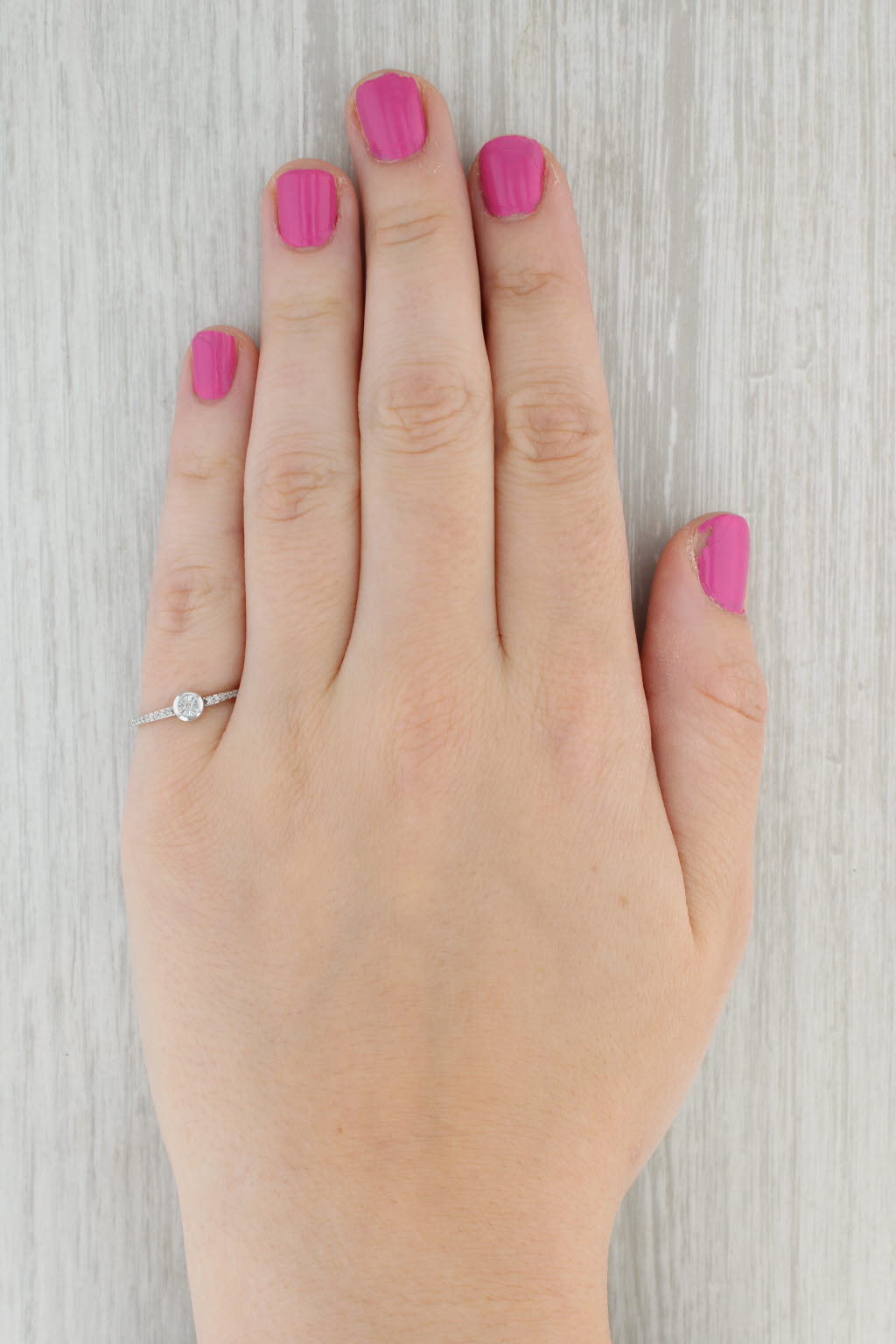 Gray Diamond Ring 10k White Gold Size 7 Stackable Engagement Style