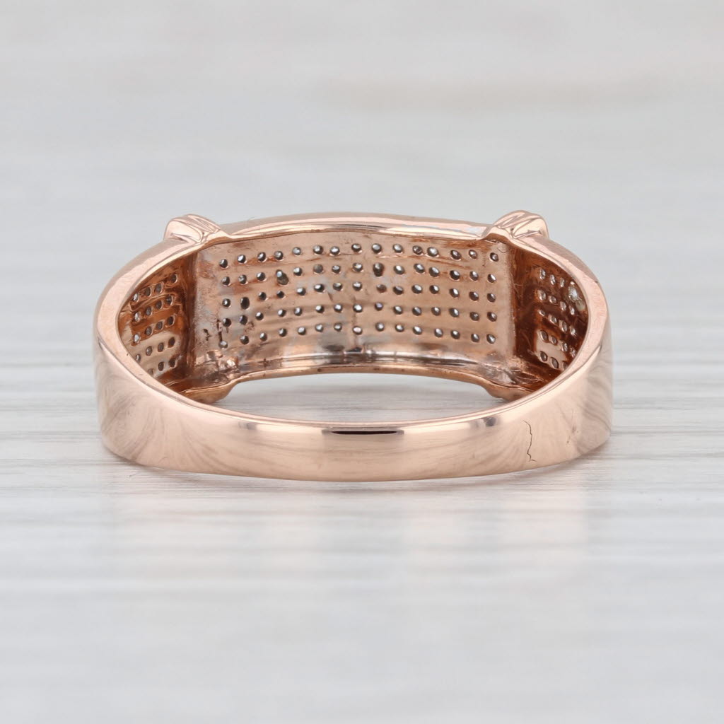 0.25ctw Oval Diamond Men's Ring 10k Rose Gold Size 12 Wedding Band