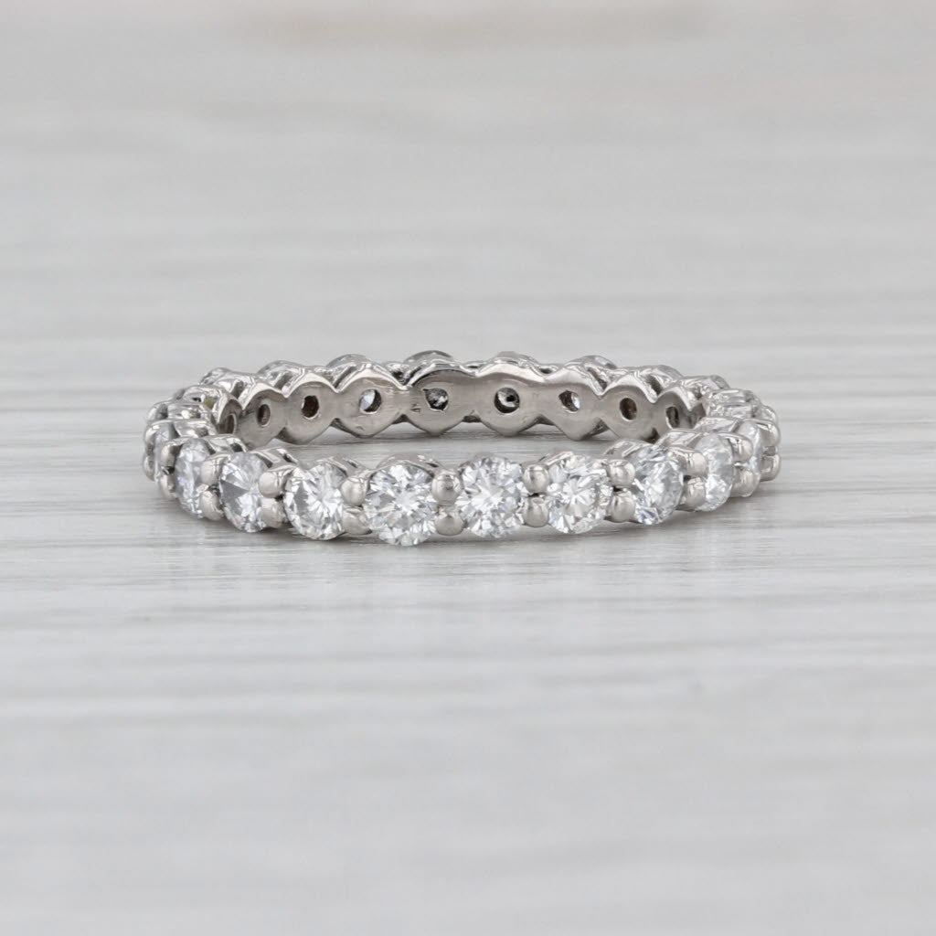1.25ctw Diamond Eternity Band Platinum Wedding Annivesary Stackable Ring Size 6