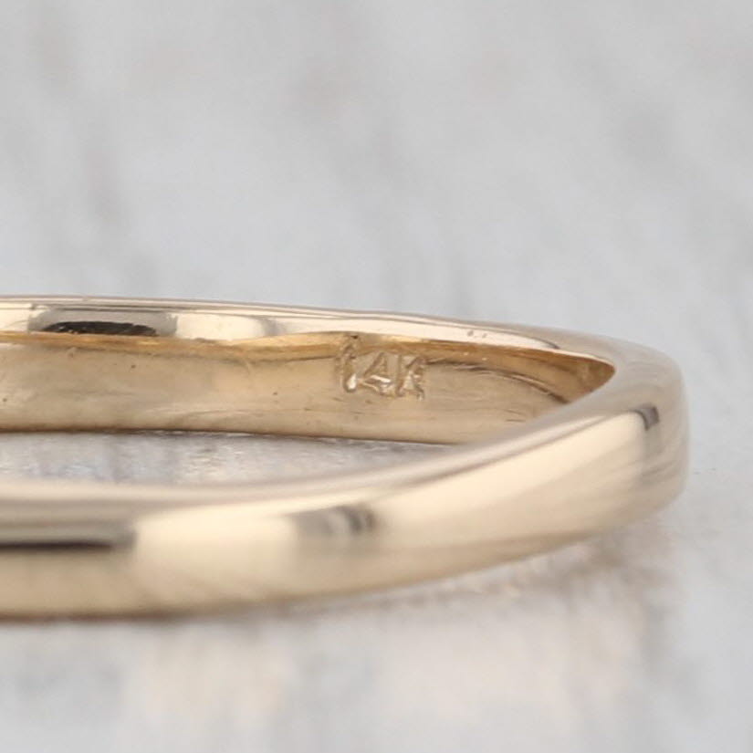0.32ctw Diamond Sapphire 3-Stone Ring 14k Yellow Gold Size 6.5 Stackable Band