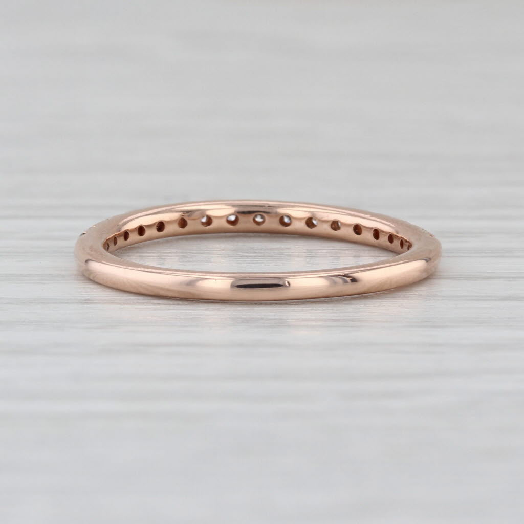 0.23ctw Diamond Wedding Band 14k Rose Gold Size 7 Stackable Anniversary Ring