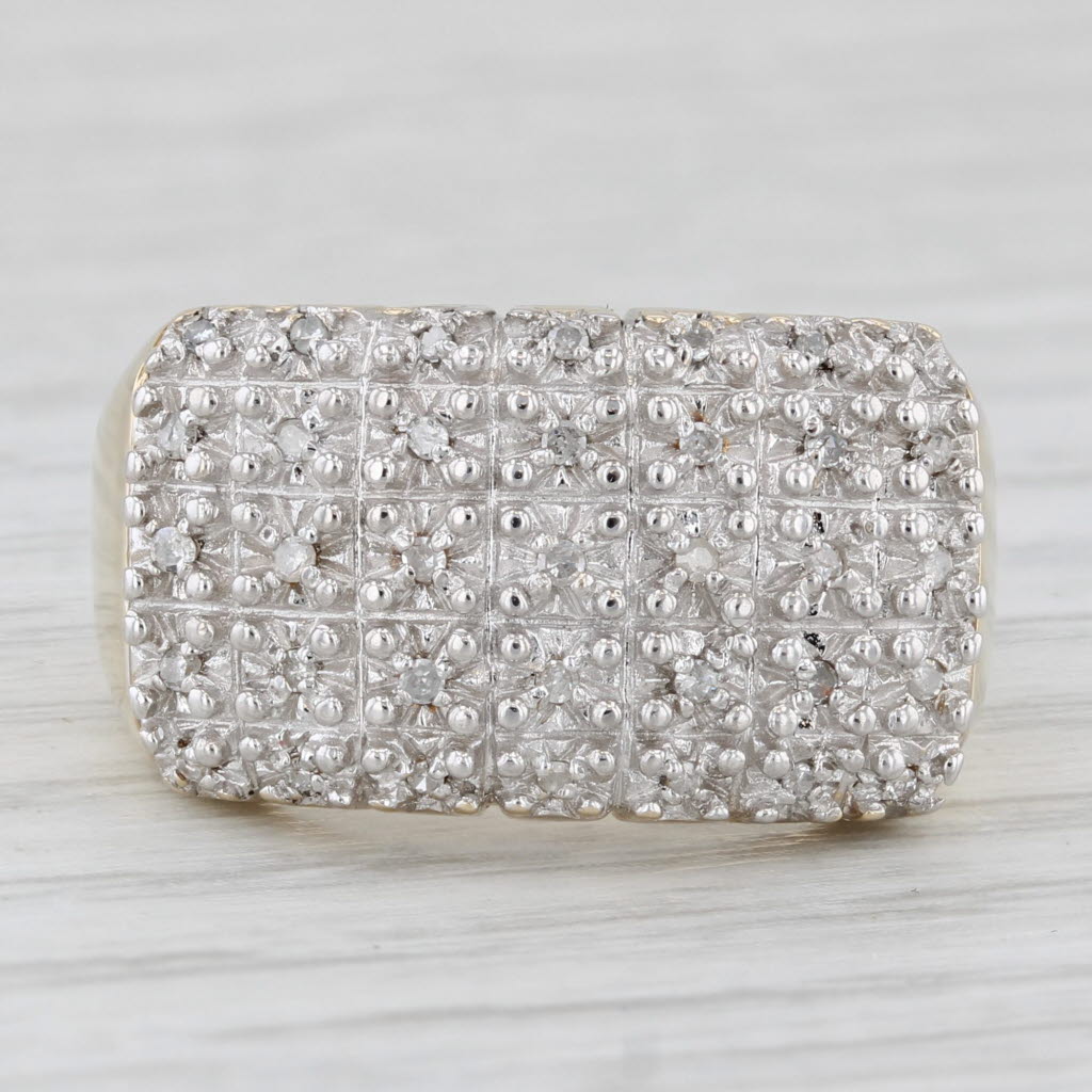 Light Gray 0.15ctw Diamond Cluster Ring 10k Yellow Gold Size 7