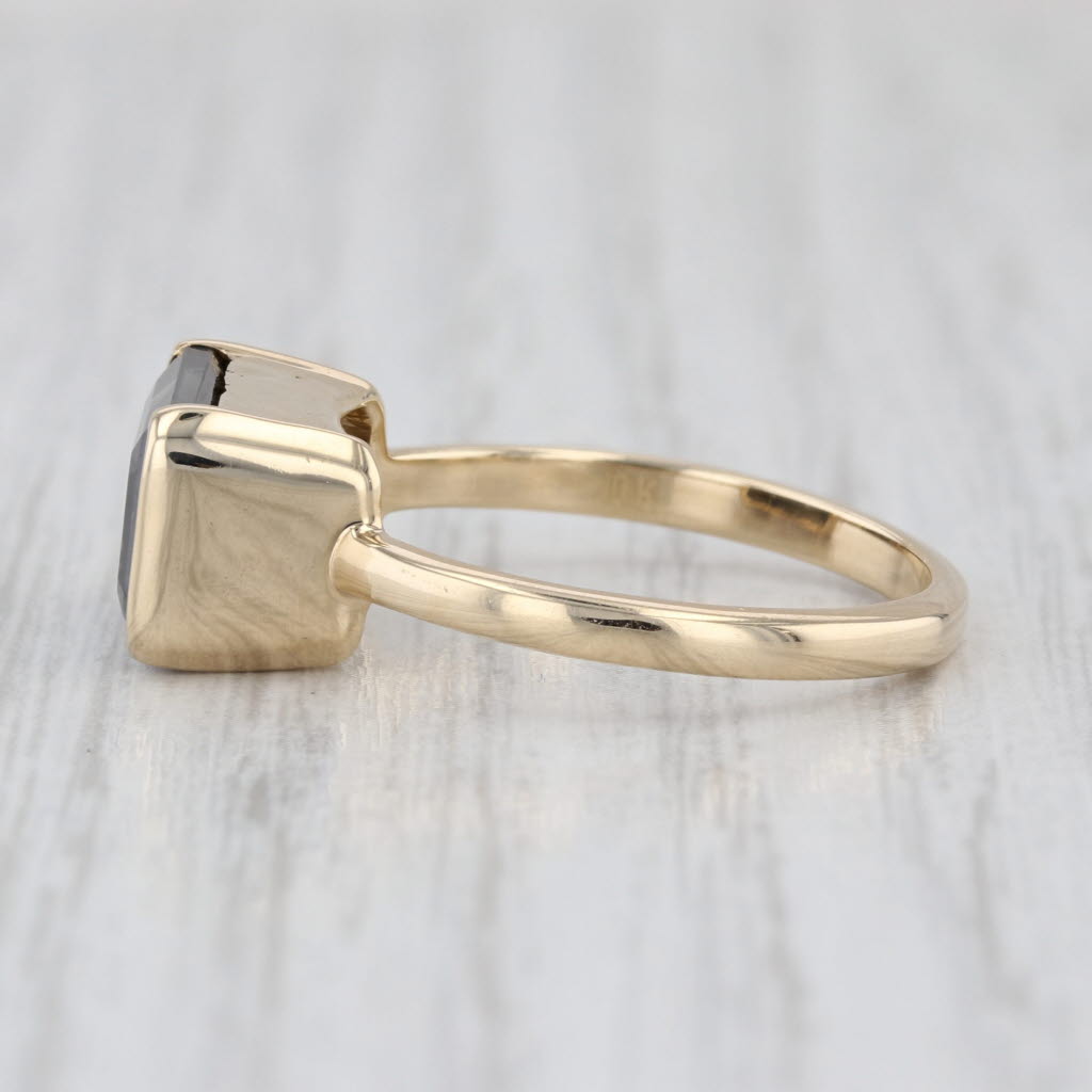 4.05ct Moissanite Solitaire Ring 10k Yellow Gold Size 7.75