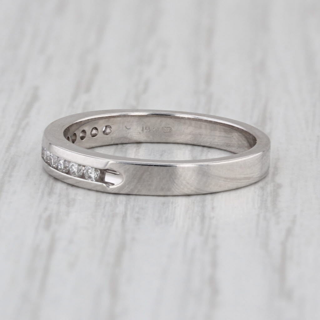 0.18ctw Diamond Wedding Band 14k Gold Stackable Anniversary Ring Size 6.75-7