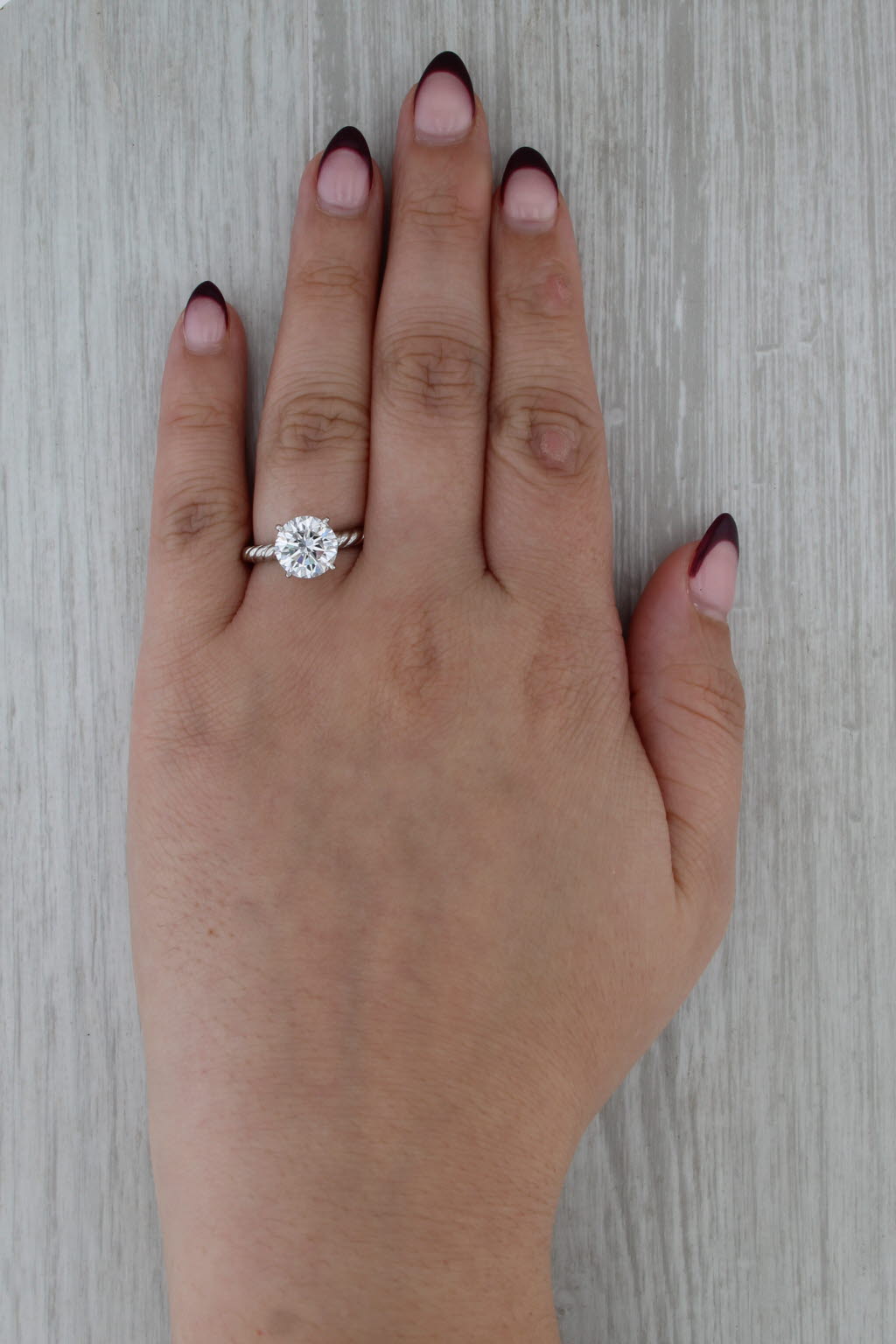 David Yurman 3.02ct Round Diamond SI1 E Ring w/ Box GIA Platinum Size 6.5