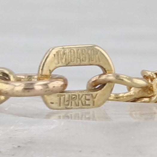 Cubic Zirconia Infinity Knot Bracelet 10k Yellow Gold 7-7.5" Cable Chain