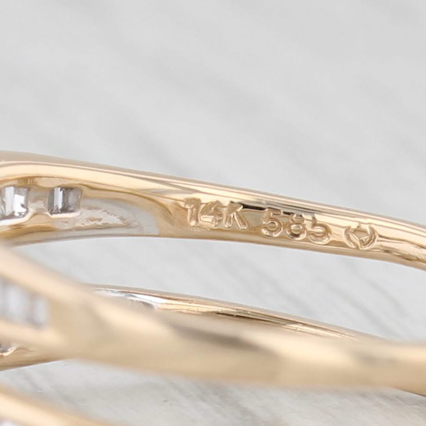 Light Gray 0.52tw Diamond Ring Jacket Guard 14k Yellow Gold Size 6 Wedding Bridal