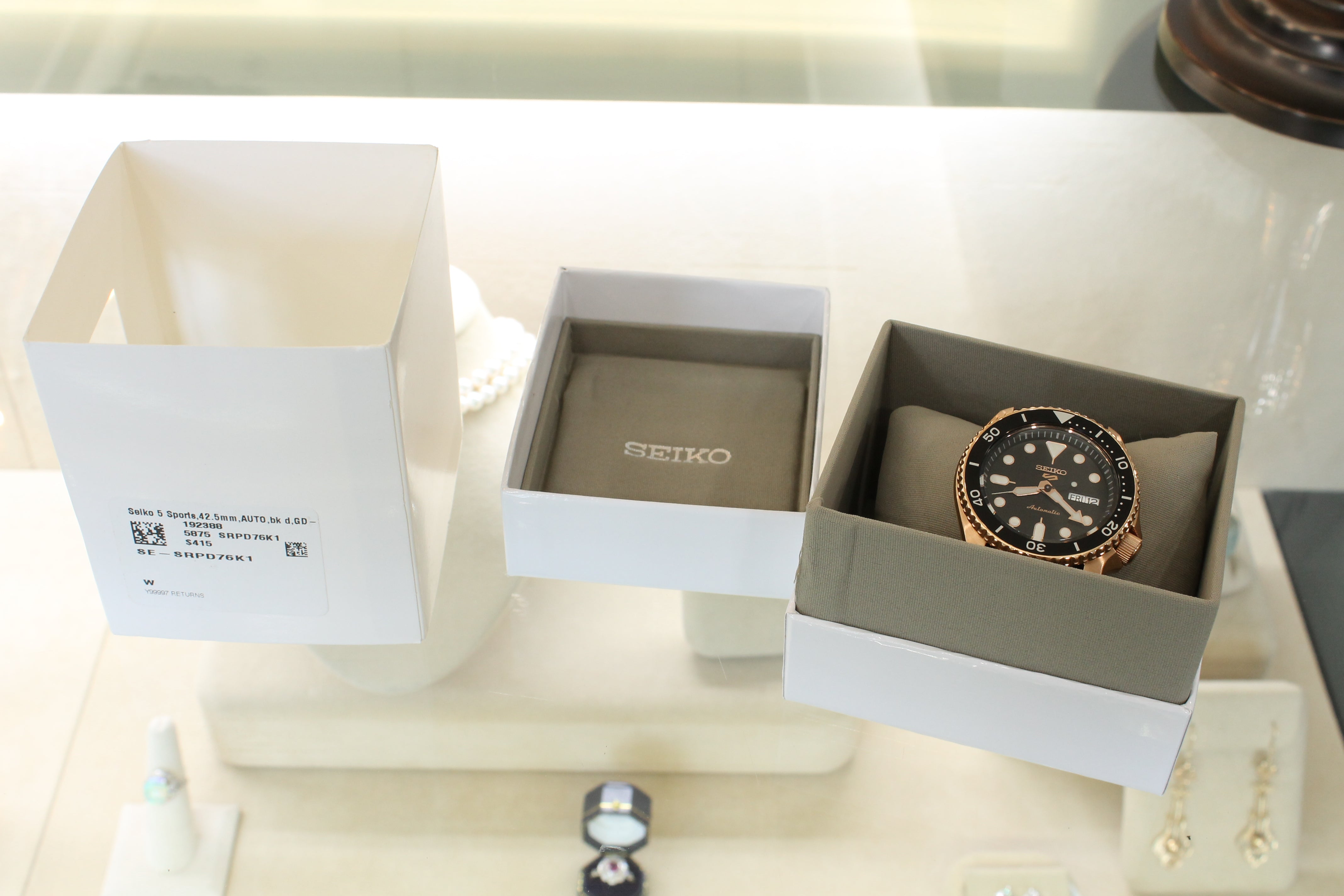 Seiko 5 Sports Mens Automatic Watch 42.5mm Steel Day Date SRDP76 Box