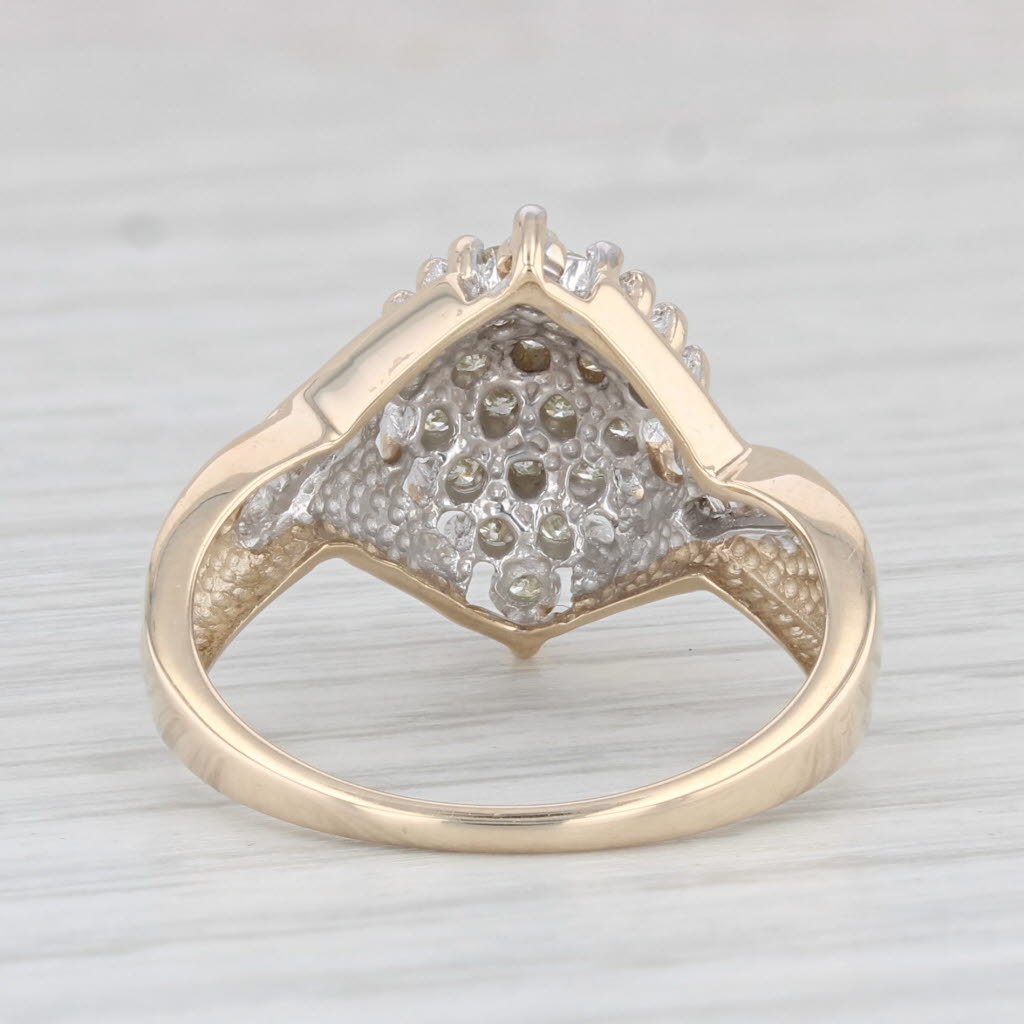 Light Gray 0.43ctw Diamond Cluster Ring 10k Yellow Gold Size 7.5