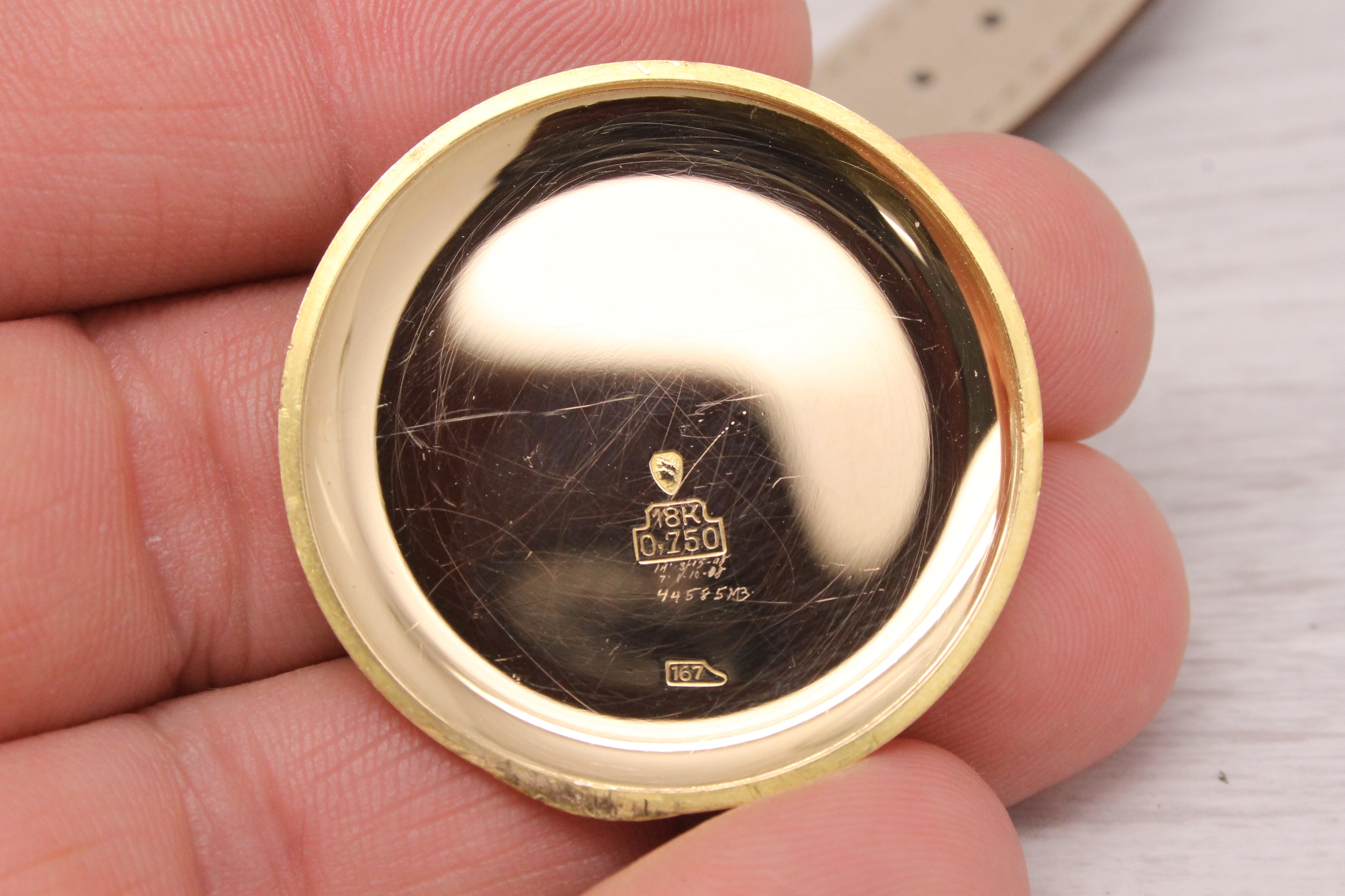 Rosy Brown Vintage c.1945 Breitling Chronomat 18k Pink Gold Mens Chronograph Watch ref.769