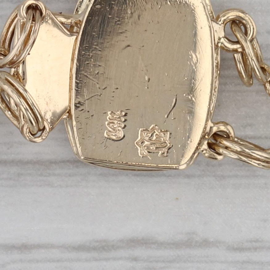 Dark Gray 0.12ctw Sapphire Slide Charm Bracelet 14k Gold 6.5" Cable Chain Richard Glatter
