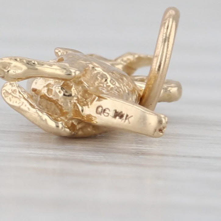 Small Kangaroo w/ Joey Charm 14k Yellow Gold Pendant