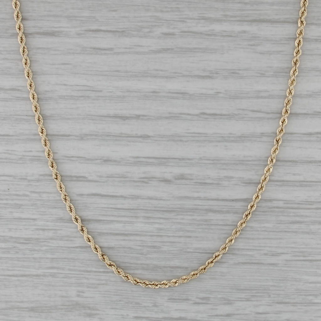 16" Rope Chain Necklace 14k Yellow Gold 2.1mm