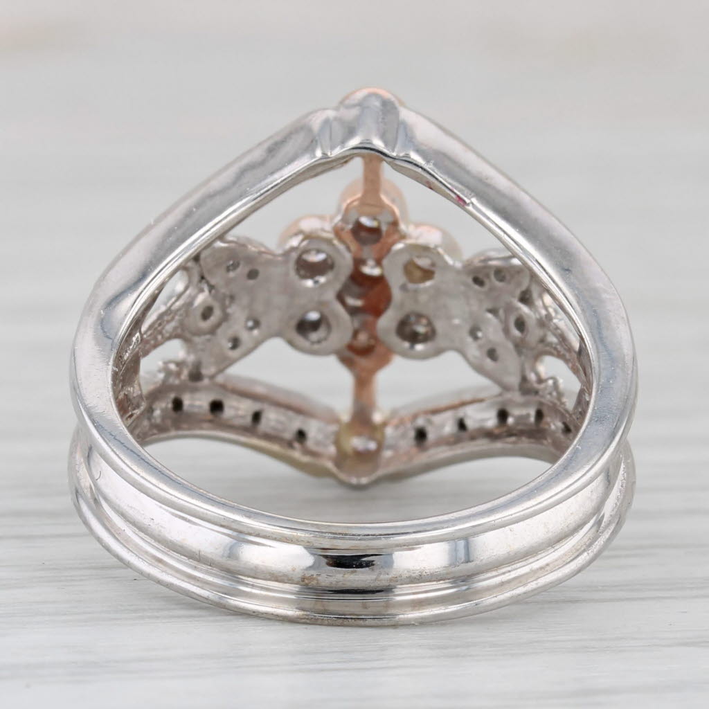 Gray 0.33ctw Diamond Flower Cluster Ring 14k Yellow White Gold Size 7 Cocktail