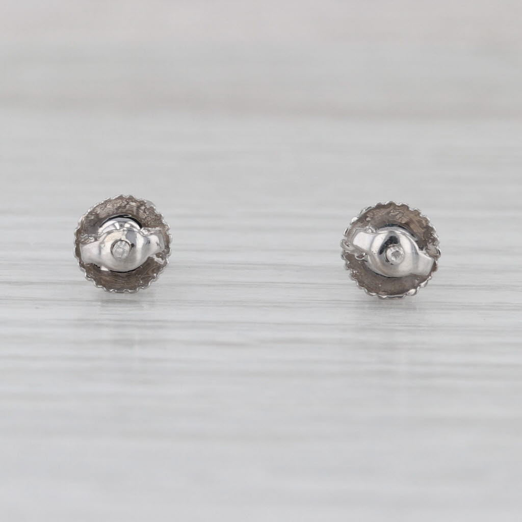 0.55ctw Diamond Stud Earrings 14k White Gold Round Solitaire Studs Screw Backs