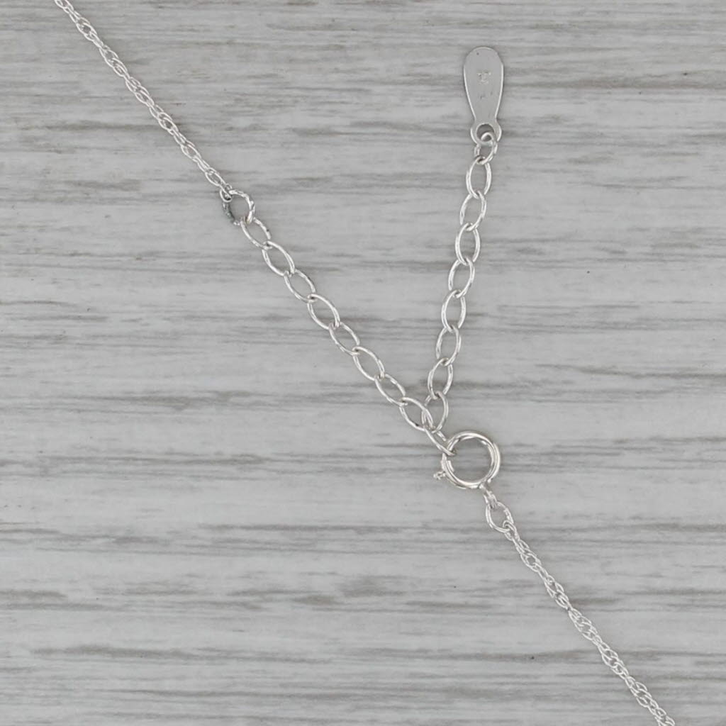 Letter Initial K Pendant Necklace Sterling Silver Cable Chain 16.5-18.5"