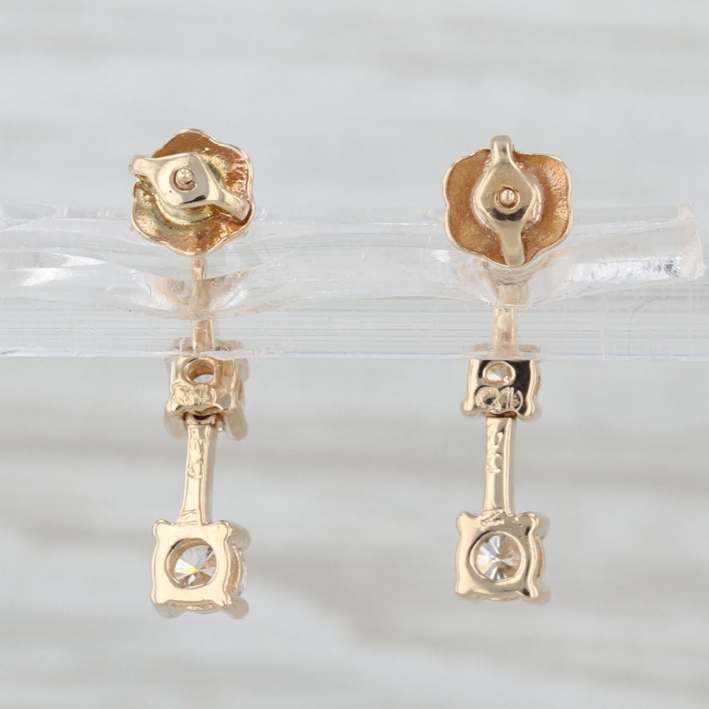 0.40ctw Round Diamond Journey Earrings 14k Yellow Gold Pierced Drops