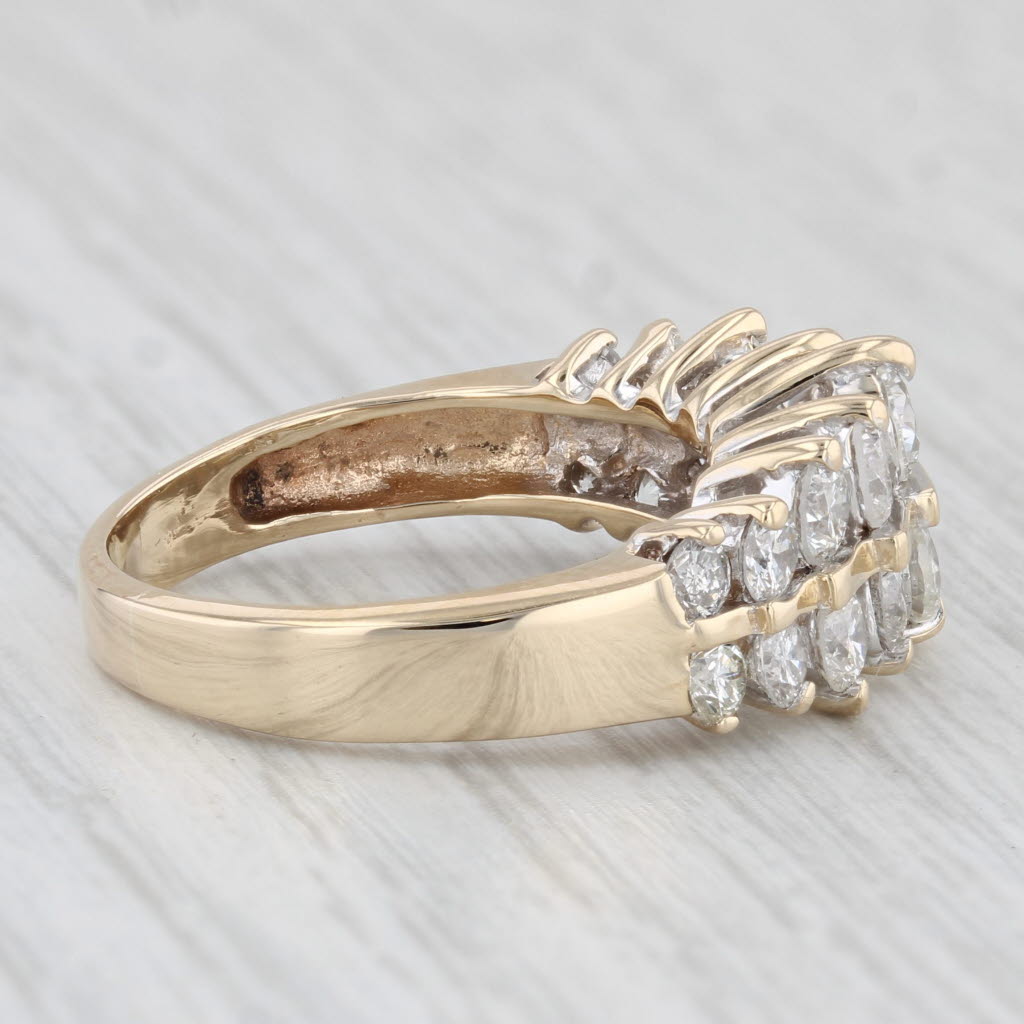 Light Gray 2ctw Diamond Tiered Ring 14k Yellow Gold Size 7.25 Wedding Anniversary