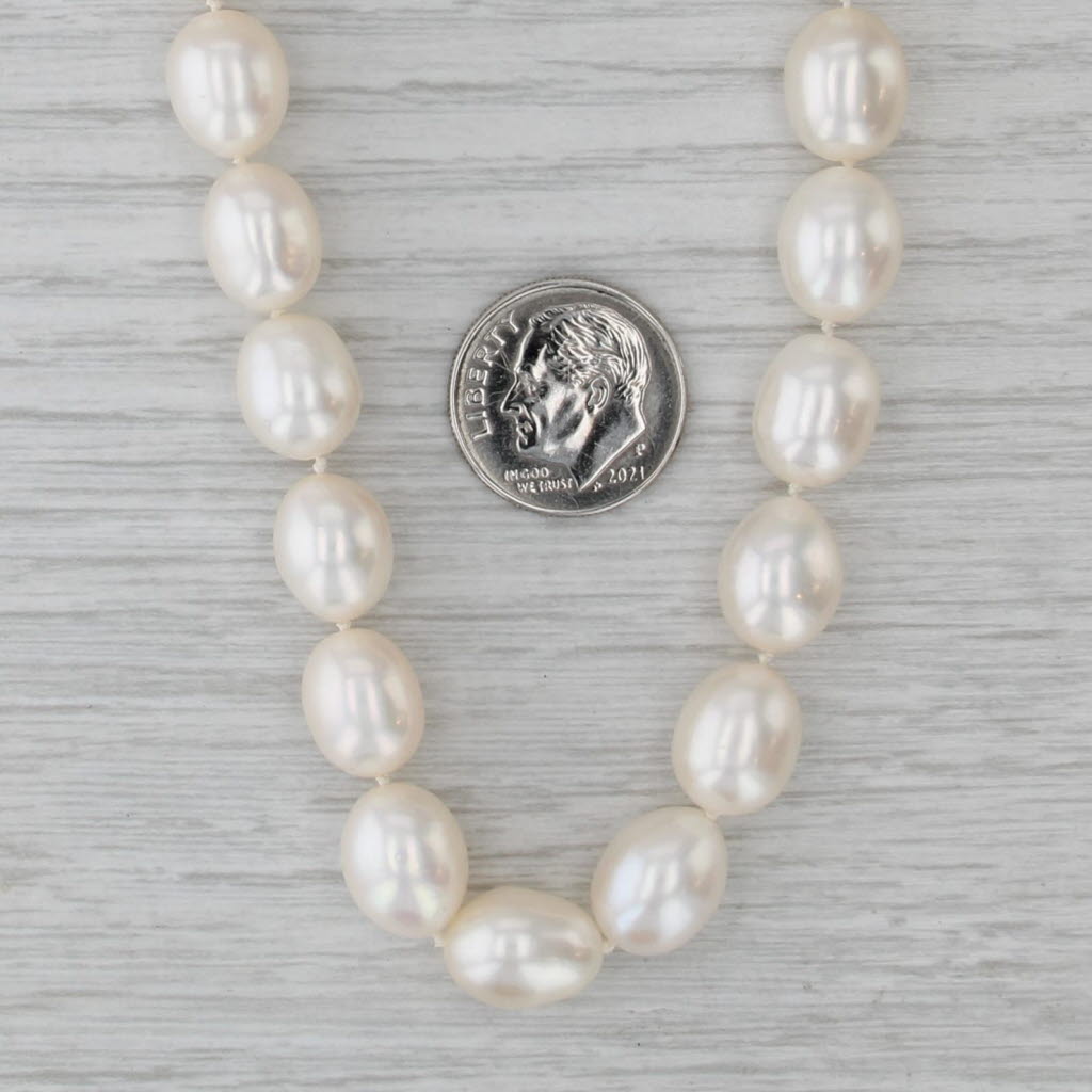 Cultured Pearl Single Bead Strand Necklace 14k Yellow Gold 17.25"