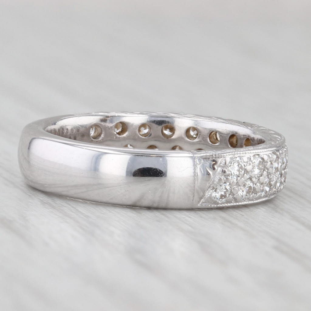 Light Gray 0.56ctw Diamond Wedding Anniversary Ring 18k White Gold Size 6 Band