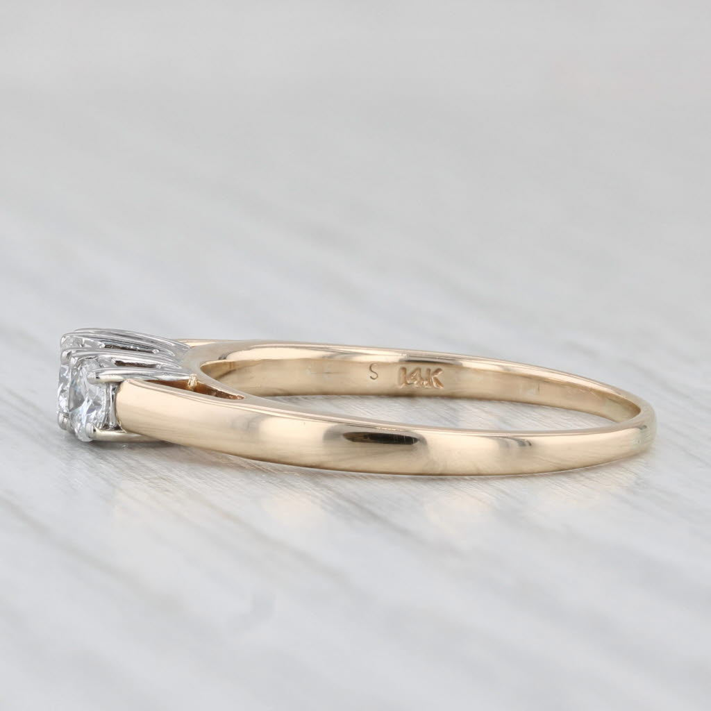 Light Gray 0.50ctw Diamond 3-Stone Engagement Ring 14k Yellow Gold Size 8
