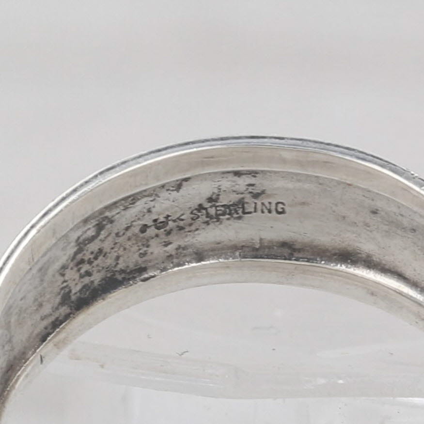 Floral Etched Silver Band Sterling Size 6 Ring Stackable