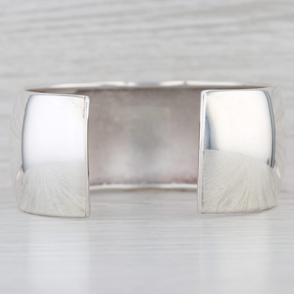 Chunky Cuff Bracelet Sterling Silver Italian 7" 28.5mm Statement