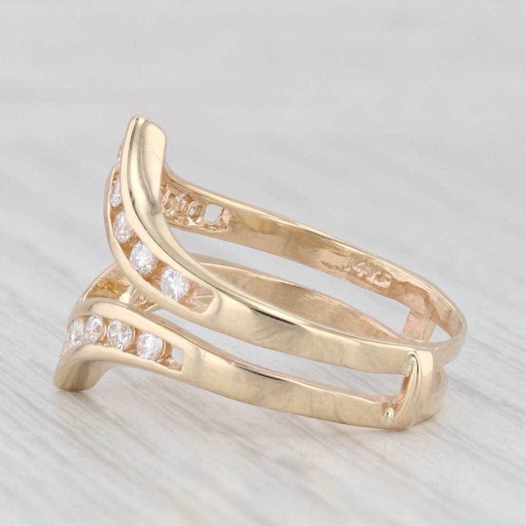 Light Gray 0.50ctw Diamond Ring Jacket Guard Wrap Bridal Wedding 14k Yellow Gold Size 7.75