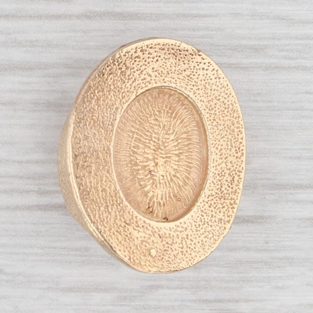 Light Gray Bunny in Top Hat Magic Trick Charm 14k Yellow Gold Opens Vintage Pendant