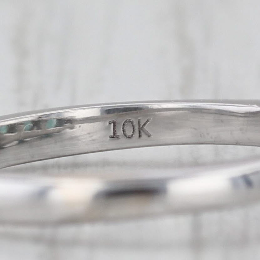 1.69ctw Teal Blue Topaz 3-Stone Ring 10k White Gold Size 5.25 Diamond Accents