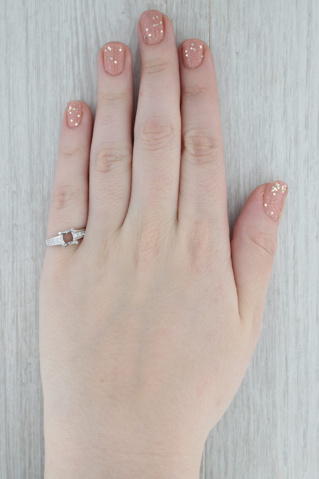 Gray Beverley K 0.45ctw Solitaire Semi Mount 18K White Gold Diamond Engagement Ring