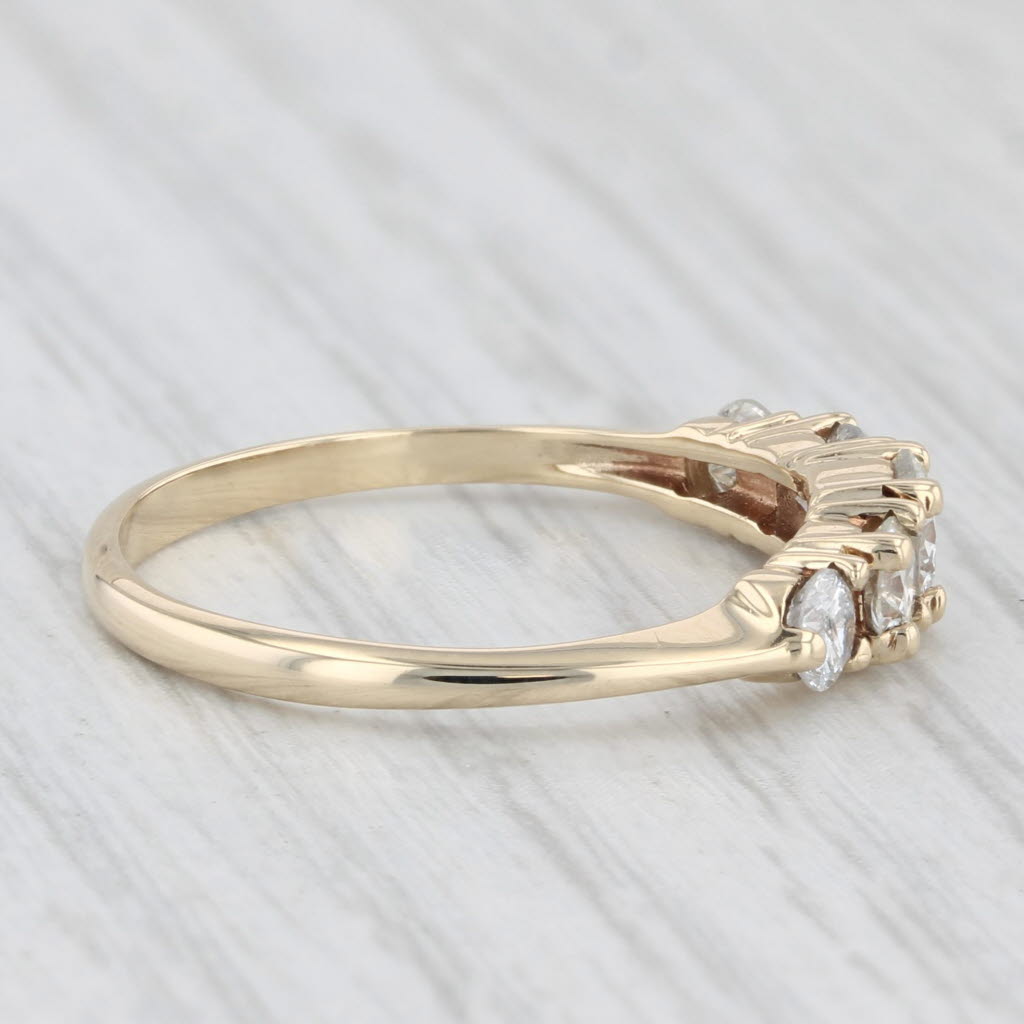 Light Gray 0.75ctw Diamond Wedding Band 14k Yellow Gold Size 6.5 Stackable Anniversary Band