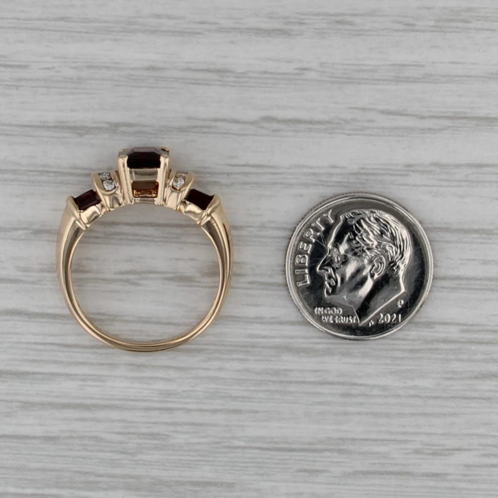 2.03ctw Garnet Diamond Ring 14k Yellow Gold Size 7