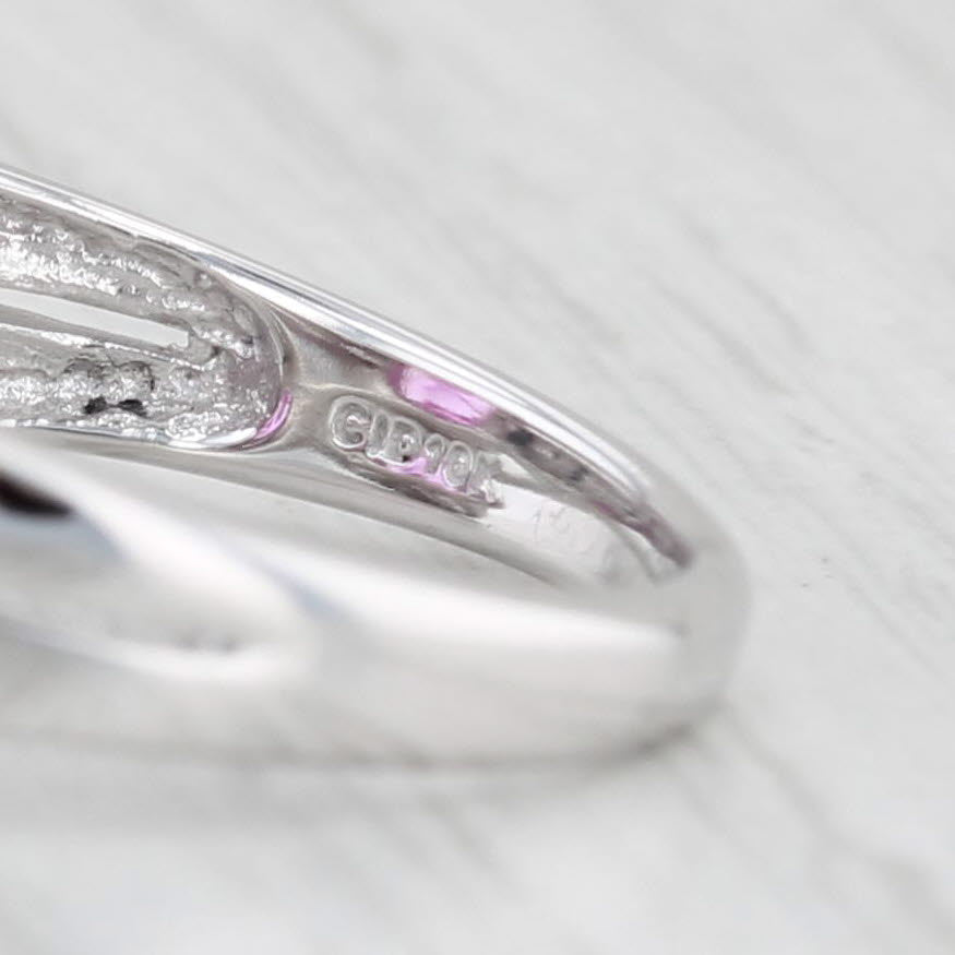 Light Gray 2.63ctw Lab Created Pink Sapphire Diamond Ring 10k White Gold Size 6.5
