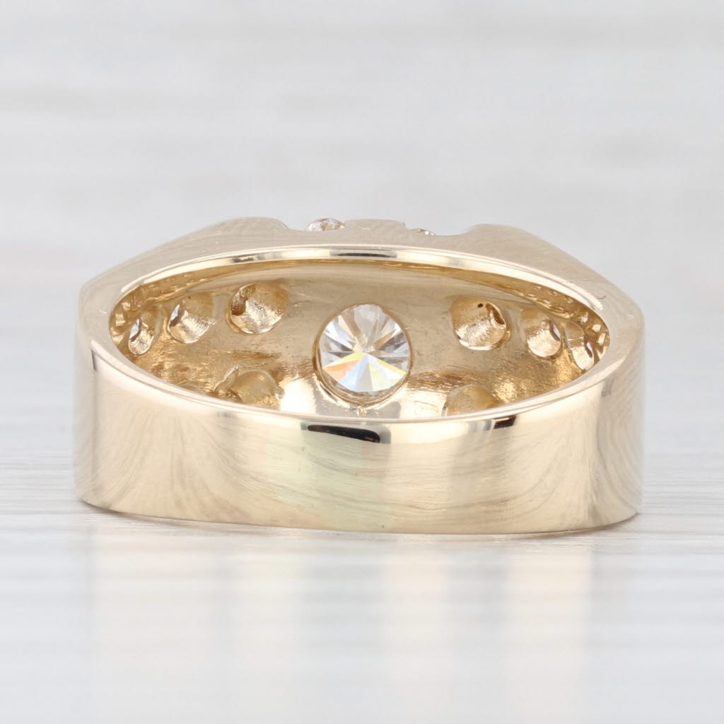 Light Gray 1.12ctw Diamond Men's Ring 14k Yellow Gold Size 8.25
