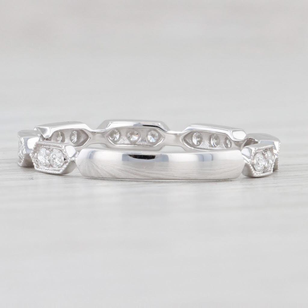 Light Gray New 0.26ctw Diamond Stackable Ring 14k White Gold Wedding Band Size 6.5